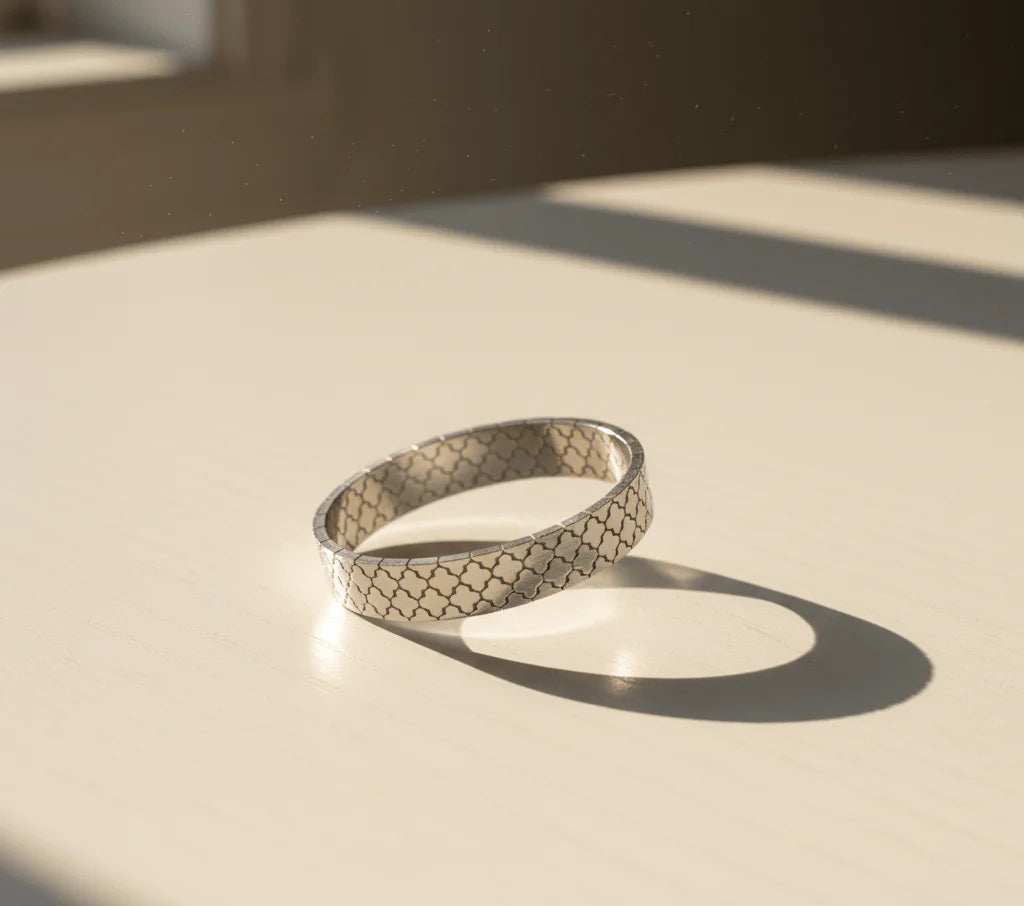 Moroccan Mesh Silver Bangle